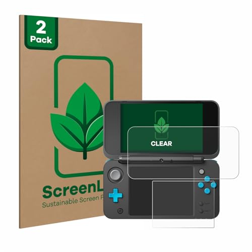 ScreenLeaf (2 Stück Schutzfolie für New Nintendo 2DS XL [nachhaltiger Displayschutz, Folie, transparent, kratzfest] von ScreenLeaf