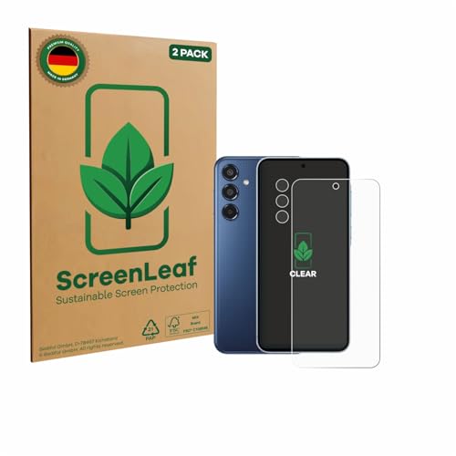 ScreenLeaf (2 Stück Schutzfolie für Samsung Galaxy M35 (Display+Kamera) [nachhaltiger Displayschutz, Folie, transparent, kratzfest] von ScreenLeaf