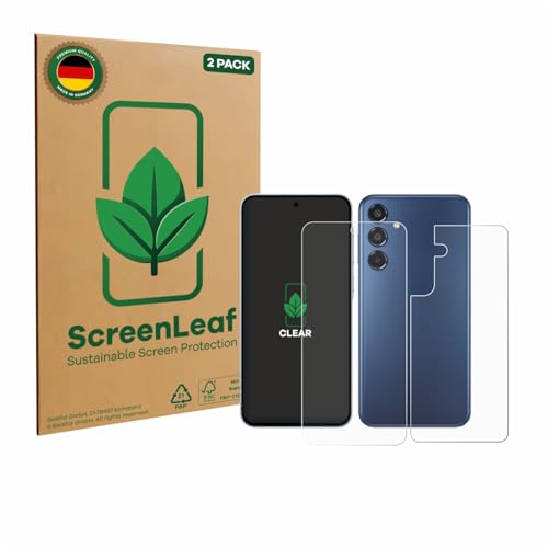 ScreenLeaf (2 Stück Schutzfolie für Samsung Galaxy M35 (Display+Rückseite) [nachhaltiger Displayschutz, Folie, transparent, kratzfest] von ScreenLeaf