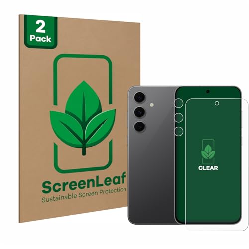ScreenLeaf (2 Stück Schutzfolie für Samsung Galaxy S24 FE (Display+Kamera) [nachhaltiger Displayschutz, Folie, transparent, kratzfest] von ScreenLeaf