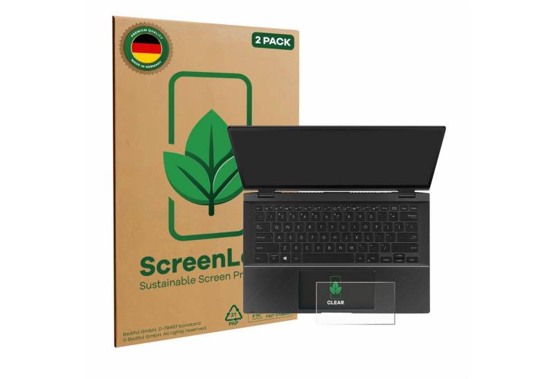 ScreenLeaf Displayschutzfolie Schutzfolie für ASUS ZenBook Flip 14 UX463FA (Touch Trackpad), 2 Stück, nachhaltiger Displayschutz Schutz Folie Klar Transparent von ScreenLeaf