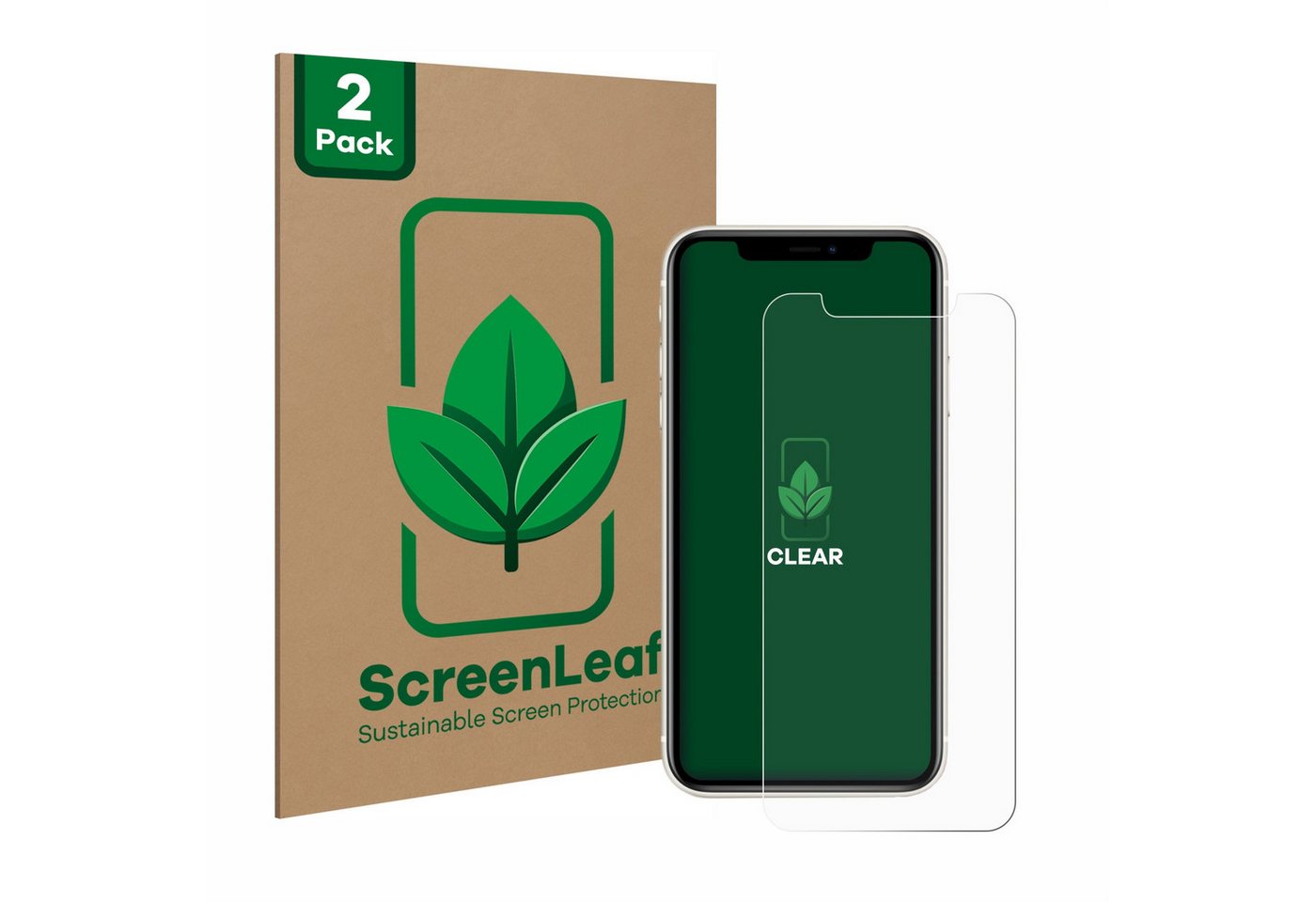 ScreenLeaf Displayschutzfolie Schutzfolie für Apple iPhone 11, 2 Stück, nachhaltiger Displayschutz Schutz Folie Klar Transparent ScreenLeaf Displayschutzfolie Schutzfolie für Apple iPhone 11, 2 Stück, nachhaltiger Displayschutz Schutz Folie Klar Transparent von ScreenLeaf