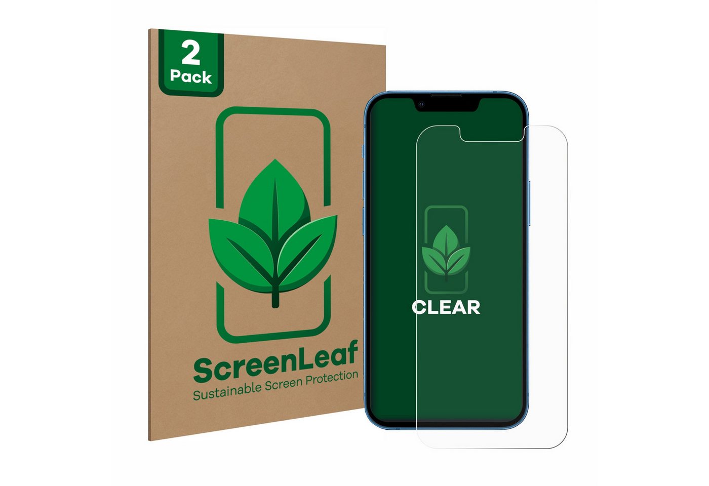 ScreenLeaf Displayschutzfolie Schutzfolie für Apple iPhone 13 mini, 2 Stück, nachhaltiger Displayschutz Schutz Folie Klar Transparent ScreenLeaf Displayschutzfolie Schutzfolie für Apple iPhone 13 mini, 2 Stück, nachhaltiger Displayschutz Schutz Folie Klar Transparent von ScreenLeaf