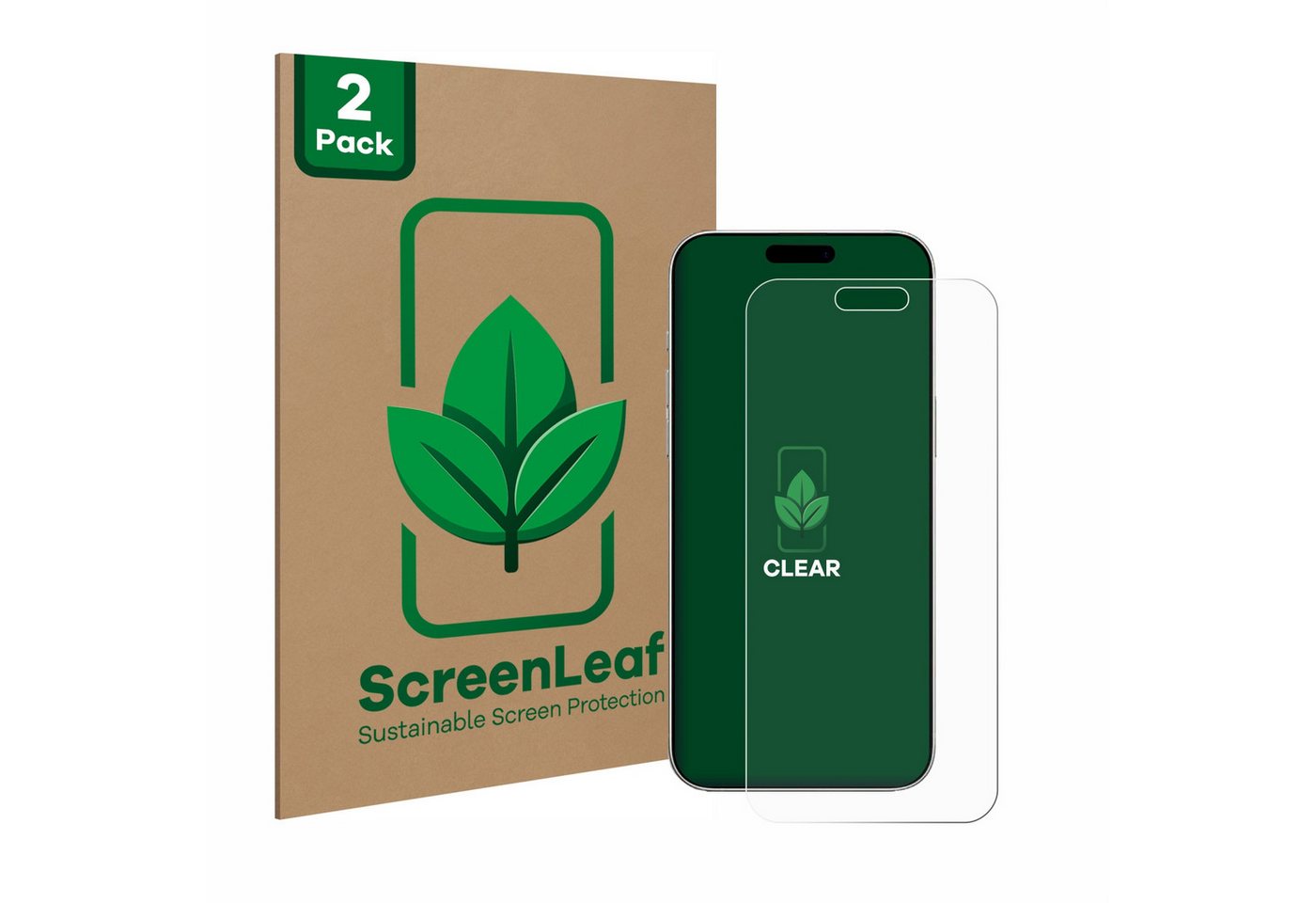 ScreenLeaf Displayschutzfolie Schutzfolie für Apple iPhone 16 Plus, 2 Stück, nachhaltiger Displayschutz Schutz Folie Klar Transparent ScreenLeaf Displayschutzfolie Schutzfolie für Apple iPhone 16 Plus, 2 Stück, nachhaltiger Displayschutz Schutz Folie Klar Transparent von ScreenLeaf