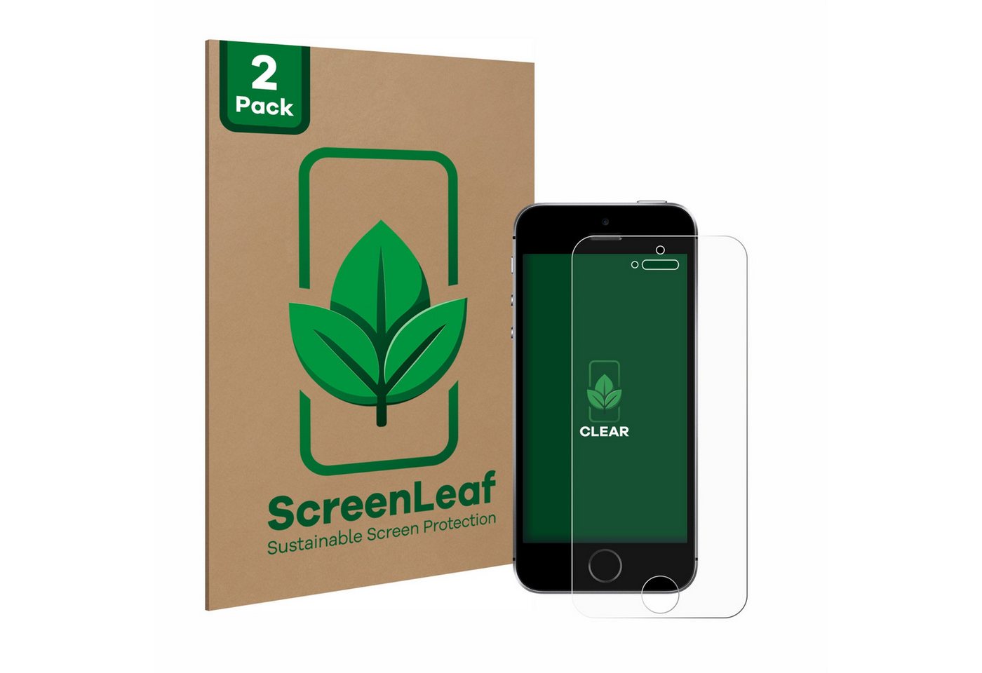 ScreenLeaf Displayschutzfolie Schutzfolie für Apple iPhone SE 2016, 2 Stück, nachhaltiger Displayschutz Schutz Folie Klar Transparent ScreenLeaf Displayschutzfolie Schutzfolie für Apple iPhone SE 2016, 2 Stück, nachhaltiger Displayschutz Schutz Folie Klar Transparent von ScreenLeaf