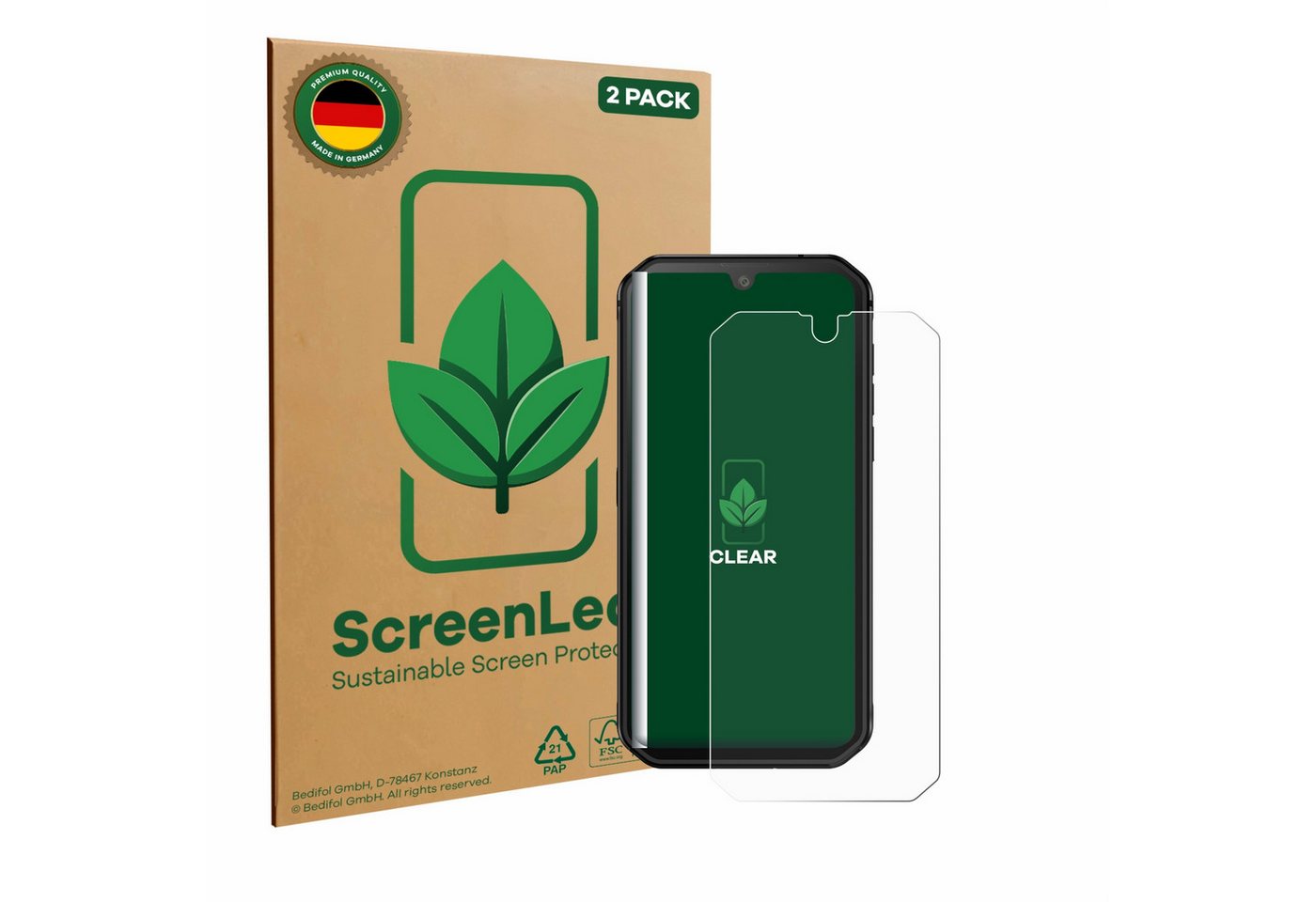 ScreenLeaf Displayschutzfolie Schutzfolie für Blackview BV9900E, 2 Stück, nachhaltiger Displayschutz Schutz Folie Klar Transparent ScreenLeaf Displayschutzfolie Schutzfolie für Blackview BV9900E, 2 Stück, nachhaltiger Displayschutz Schutz Folie Klar Transparent von ScreenLeaf