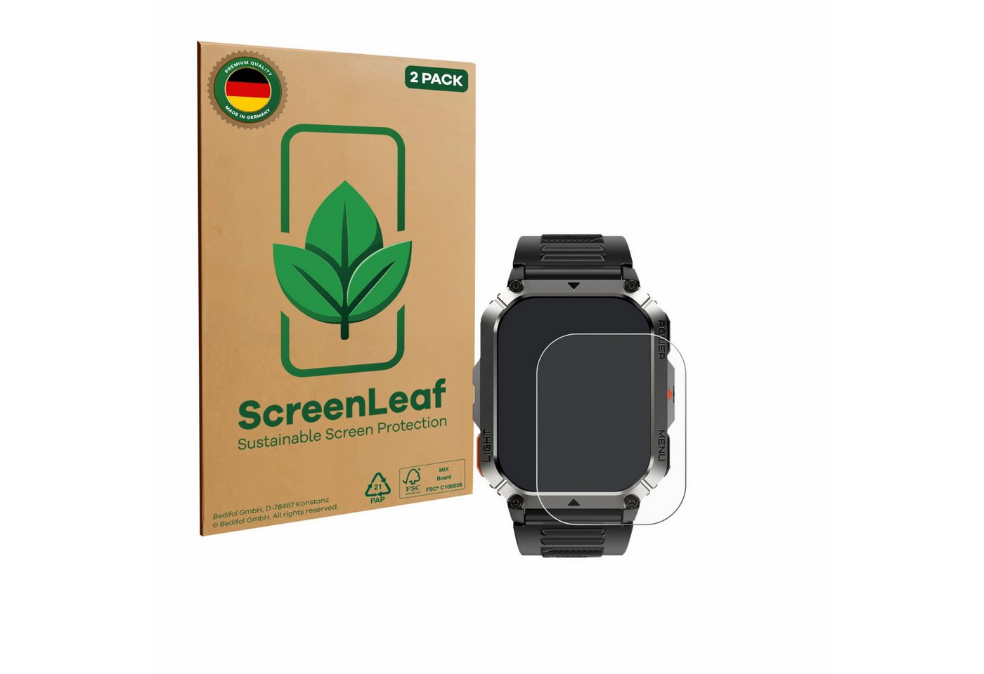 ScreenLeaf Displayschutzfolie Schutzfolie für Blackview W70 Pro 1.45", 2 Stück, 2 Stück, nachhaltiger Displayschutz Schutz Folie Klar Transparent ScreenLeaf Displayschutzfolie Schutzfolie für Blackview W70 Pro 1.45", 2 Stück, 2 Stück, nachhaltiger Displayschutz Schutz Folie Klar Transparent von ScreenLeaf
