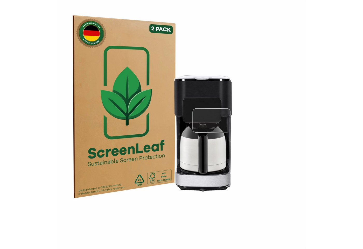 ScreenLeaf Displayschutzfolie Schutzfolie für Caso 1846, 2 Stück, 2 Stück, nachhaltiger Displayschutz Schutz Folie Klar Transparent ScreenLeaf Displayschutzfolie Schutzfolie für Caso 1846, 2 Stück, 2 Stück, nachhaltiger Displayschutz Schutz Folie Klar Transparent von ScreenLeaf