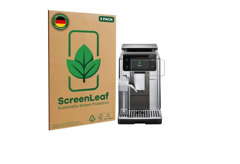ScreenLeaf Displayschutzfolie Schutzfolie für DeLonghi PrimaDonna Aromatic ECAM630.75.TSM, 2 Stück, nachhaltiger Displayschutz Schutz Folie Klar Transparent von ScreenLeaf