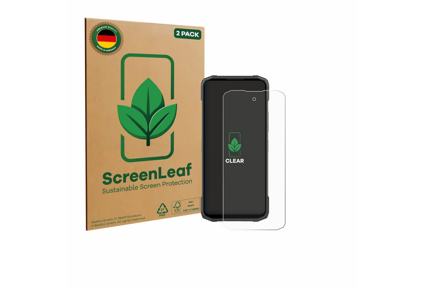 ScreenLeaf Displayschutzfolie Schutzfolie für Doogee Blade 20 Turbo, 2 Stück, nachhaltiger Displayschutz Schutz Folie Klar Transparent ScreenLeaf Displayschutzfolie Schutzfolie für Doogee Blade 20 Turbo, 2 Stück, nachhaltiger Displayschutz Schutz Folie Klar Transparent von ScreenLeaf