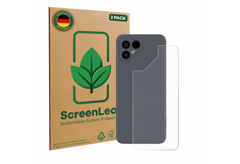 ScreenLeaf Displayschutzfolie Schutzfolie für Fairphone 4 (Rückseite), 2 Stück, nachhaltiger Displayschutz Schutz Folie Klar Transparent von ScreenLeaf