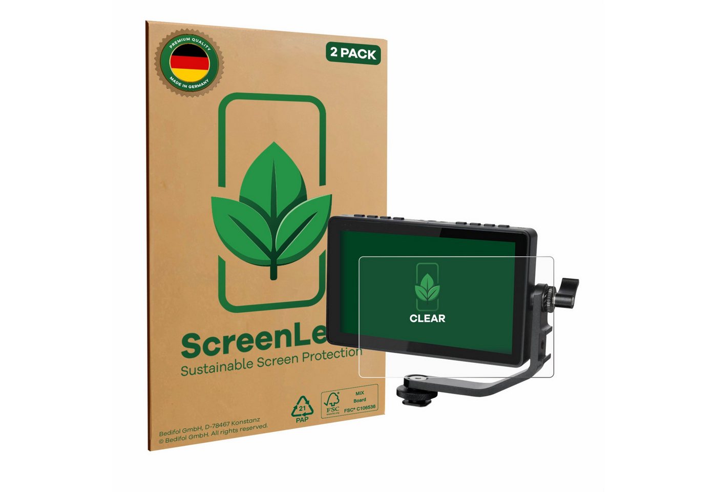 ScreenLeaf Displayschutzfolie Schutzfolie für Feelworld F5 PROX 5,5", 2 Stück, nachhaltiger Displayschutz Schutz Folie Klar Transparent ScreenLeaf Displayschutzfolie Schutzfolie für Feelworld F5 PROX 5,5", 2 Stück, nachhaltiger Displayschutz Schutz Folie Klar Transparent von ScreenLeaf
