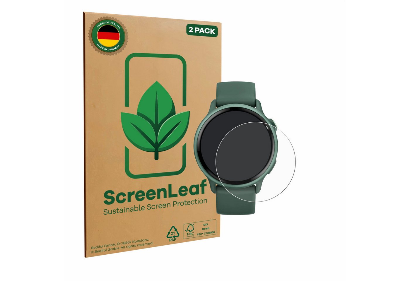 ScreenLeaf Displayschutzfolie Schutzfolie für Garmin vivoactive 6, 2 Stück, nachhaltiger Displayschutz Schutz Folie Klar Transparent ScreenLeaf Displayschutzfolie Schutzfolie für Garmin vivoactive 6, 2 Stück, nachhaltiger Displayschutz Schutz Folie Klar Transparent von ScreenLeaf