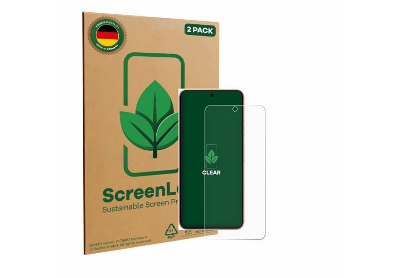 ScreenLeaf Displayschutzfolie Schutzfolie für Google Pixel 8 (case-friendly), 2 Stück, 2 Stück, nachhaltiger Displayschutz Schutz Folie Klar Transparent von ScreenLeaf