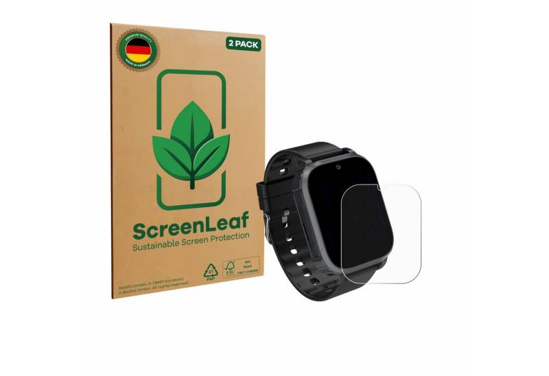 ScreenLeaf Displayschutzfolie Schutzfolie für Kesasohe 4G Kids Smartwatch, 2 Stück, nachhaltiger Displayschutz Schutz Folie Klar Transparent von ScreenLeaf