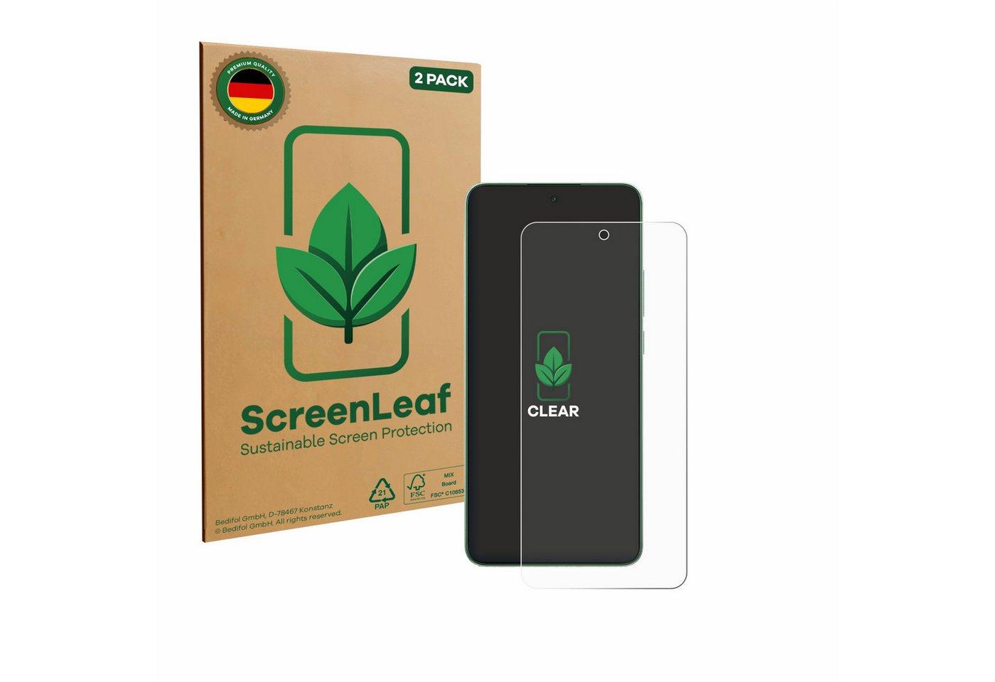 ScreenLeaf Displayschutzfolie Schutzfolie für OnePlus Ace 5 Racing, 2 Stück, 2 Stück, nachhaltiger Displayschutz Schutz Folie Klar Transparent ScreenLeaf Displayschutzfolie Schutzfolie für OnePlus Ace 5 Racing, 2 Stück, 2 Stück, nachhaltiger Displayschutz Schutz Folie Klar Transparent von ScreenLeaf