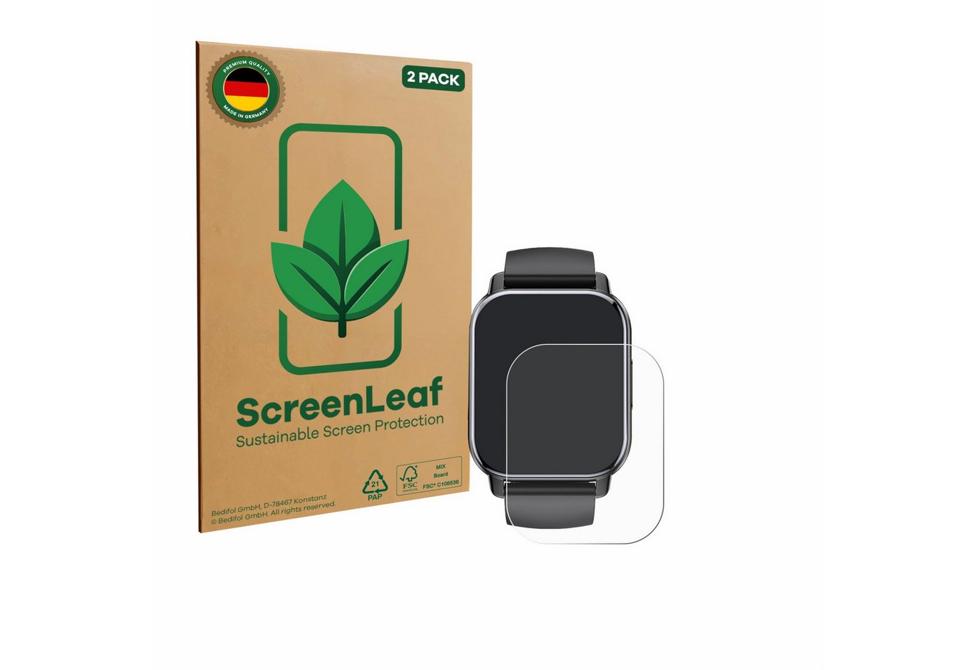 ScreenLeaf Displayschutzfolie Schutzfolie für Poounur T80 1.95", 2 Stück, nachhaltiger Displayschutz Schutz Folie Klar Transparent ScreenLeaf Displayschutzfolie Schutzfolie für Poounur T80 1.95", 2 Stück, nachhaltiger Displayschutz Schutz Folie Klar Transparent von ScreenLeaf