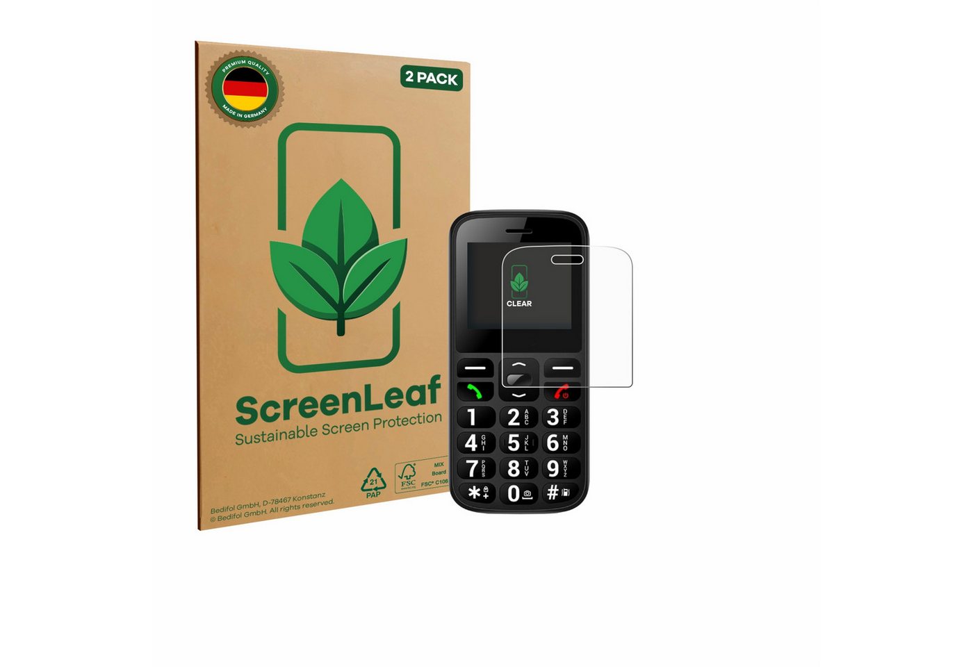 ScreenLeaf Displayschutzfolie Schutzfolie für SPC Fortune 2, 2 Stück, nachhaltiger Displayschutz Schutz Folie Klar Transparent ScreenLeaf Displayschutzfolie Schutzfolie für SPC Fortune 2, 2 Stück, nachhaltiger Displayschutz Schutz Folie Klar Transparent von ScreenLeaf