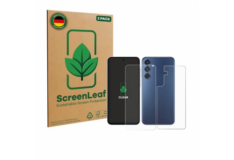 ScreenLeaf Displayschutzfolie Schutzfolie für Samsung Galaxy M35 (Display+Rückseite), 2 Stück, nachhaltiger Displayschutz Schutz Folie Klar Transparent von ScreenLeaf
