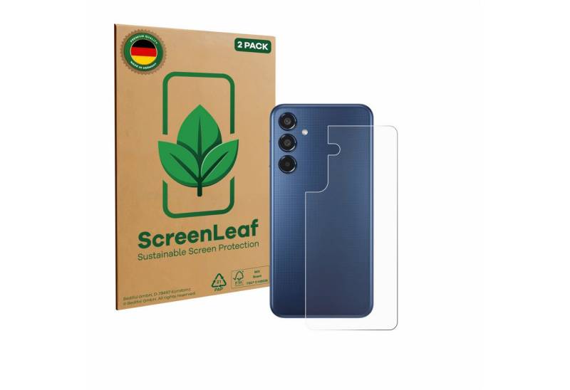 ScreenLeaf Displayschutzfolie Schutzfolie für Samsung Galaxy M35 (Rückseite), 2 Stück, nachhaltiger Displayschutz Schutz Folie Klar Transparent von ScreenLeaf