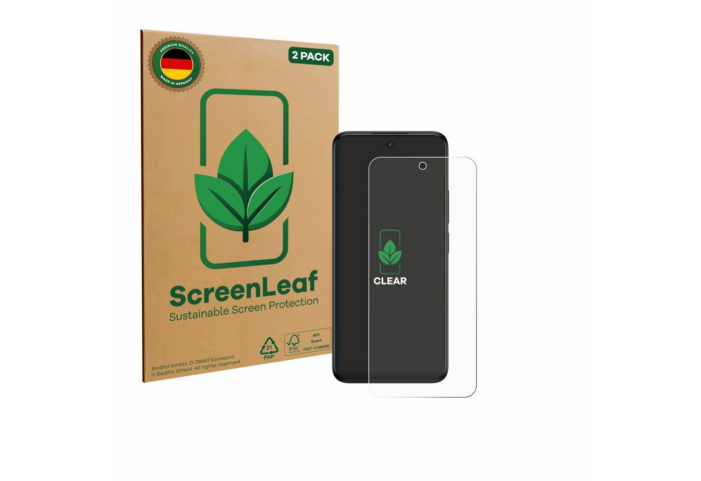 ScreenLeaf Displayschutzfolie Schutzfolie für TCL 60R 5G, 2 Stück, nachhaltiger Displayschutz Schutz Folie Klar Transparent ScreenLeaf Displayschutzfolie Schutzfolie für TCL 60R 5G, 2 Stück, nachhaltiger Displayschutz Schutz Folie Klar Transparent von ScreenLeaf