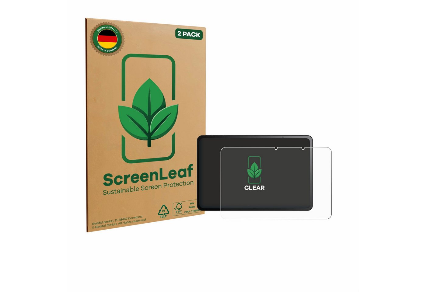 ScreenLeaf Displayschutzfolie Schutzfolie für TCL Tab 11 FE, 2 Stück, nachhaltiger Displayschutz Schutz Folie Klar Transparent ScreenLeaf Displayschutzfolie Schutzfolie für TCL Tab 11 FE, 2 Stück, nachhaltiger Displayschutz Schutz Folie Klar Transparent von ScreenLeaf