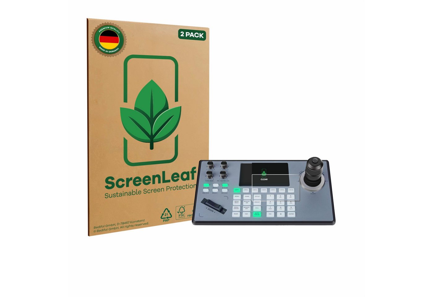 ScreenLeaf Displayschutzfolie Schutzfolie für Tenveo TEVO-KB200PRO, 2 Stück, nachhaltiger Displayschutz Schutz Folie Klar Transparent ScreenLeaf Displayschutzfolie Schutzfolie für Tenveo TEVO-KB200PRO, 2 Stück, nachhaltiger Displayschutz Schutz Folie Klar Transparent von ScreenLeaf