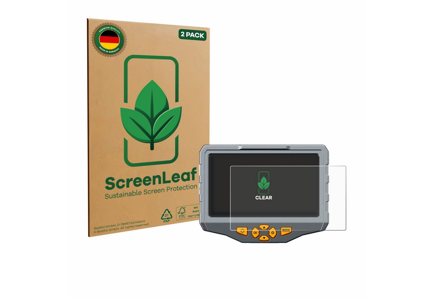ScreenLeaf Displayschutzfolie Schutzfolie für Teslong TD500, 2 Stück, nachhaltiger Displayschutz Schutz Folie Klar Transparent ScreenLeaf Displayschutzfolie Schutzfolie für Teslong TD500, 2 Stück, nachhaltiger Displayschutz Schutz Folie Klar Transparent von ScreenLeaf
