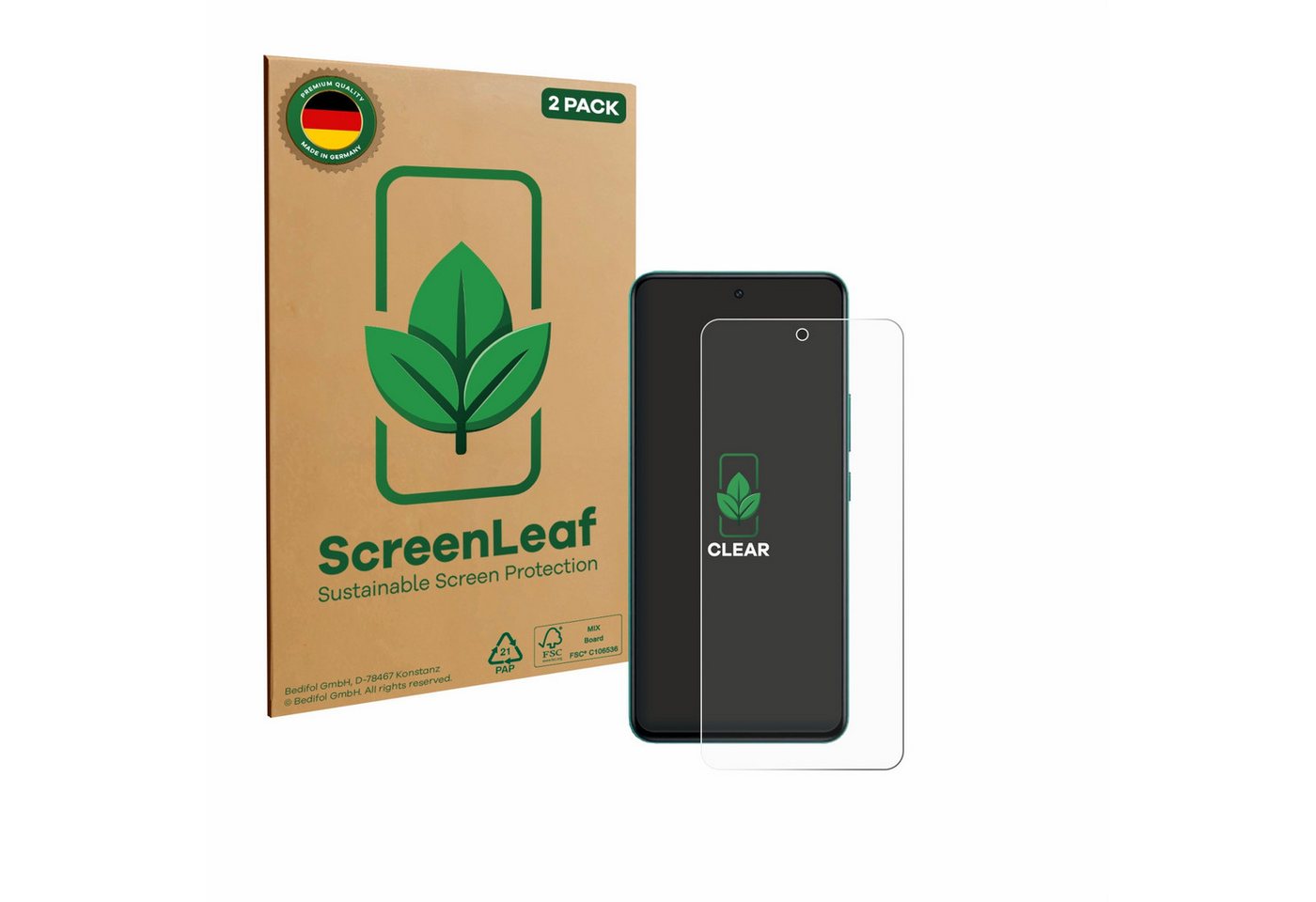 ScreenLeaf Displayschutzfolie Schutzfolie für Vivo Y300 GT, 2 Stück, nachhaltiger Displayschutz Schutz Folie Klar Transparent ScreenLeaf Displayschutzfolie Schutzfolie für Vivo Y300 GT, 2 Stück, nachhaltiger Displayschutz Schutz Folie Klar Transparent von ScreenLeaf