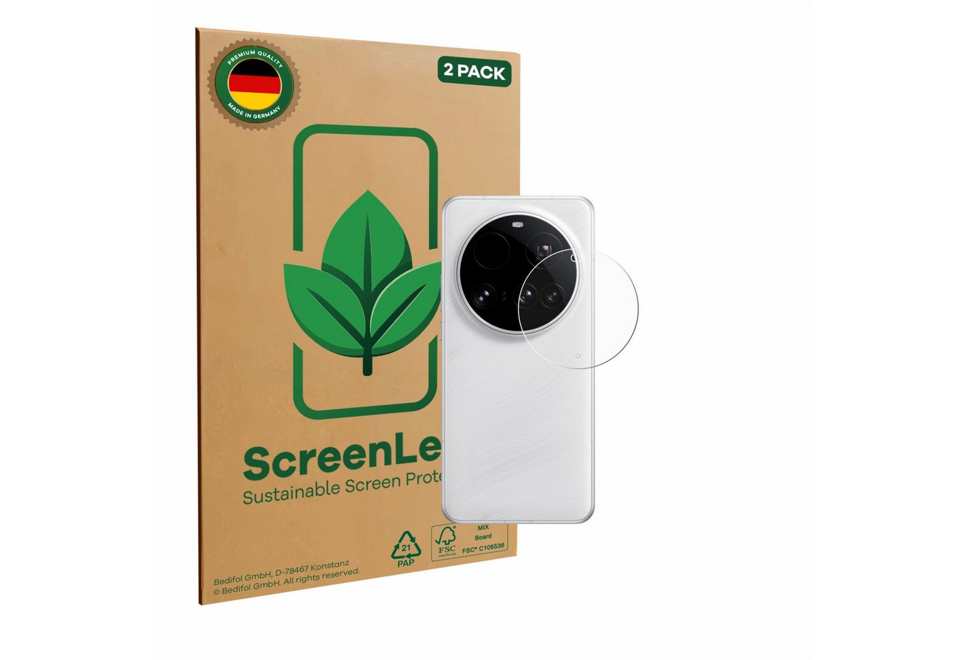 ScreenLeaf Displayschutzfolie Schutzfolie für Xiaomi 15 Ultra (NUR Kameraschutz), 2 Stück, nachhaltiger Displayschutz Schutz Folie Klar Transparent von ScreenLeaf