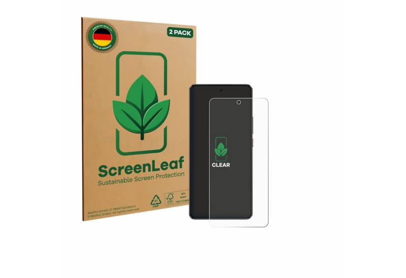 ScreenLeaf Displayschutzfolie Schutzfolie für realme GT 7, 2 Stück, 2 Stück, nachhaltiger Displayschutz Schutz Folie Klar Transparent von ScreenLeaf