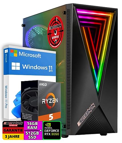 ScreenOn Gaming PC Ryzen 5 5700G • Geforce RTX 3050 (8 GB) Grafikkarte • 16 GB RAM DDR4 3200 MHz • 512 GB m.2 • Windows 11 Pro • WLAN 300 MBit/s • Gaming PC Computer mit 3 Jahren Garantie! von ScreenOn