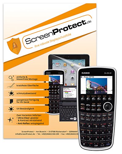 ScreenProtect Displayschutzfolie UltraClear für Casio FX-CG20 mit Rakel und Microfasertuch von ScreenProtect