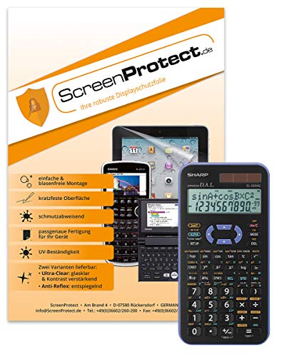 ScreenProtect Displayschutzfolie UltraClear für Sharp EL-520 XG mit Rakel und Microfasertuch von ScreenProtect