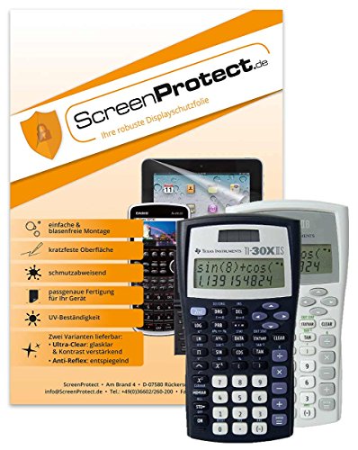 ScreenProtect Displayschutzfolie UltraClear für TI-30 X II B & TI-30 X II S mit Rakel und Microfasertuch von ScreenProtect