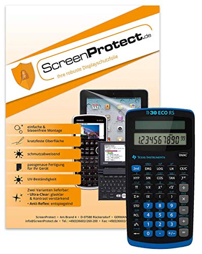 ScreenProtect Rechner Displayschutzfolie für Texas Instruments 30 eco RS / 30 Xa, Technisch-Wissenschaftlich, 17.5 cm, LCD von ScreenProtect