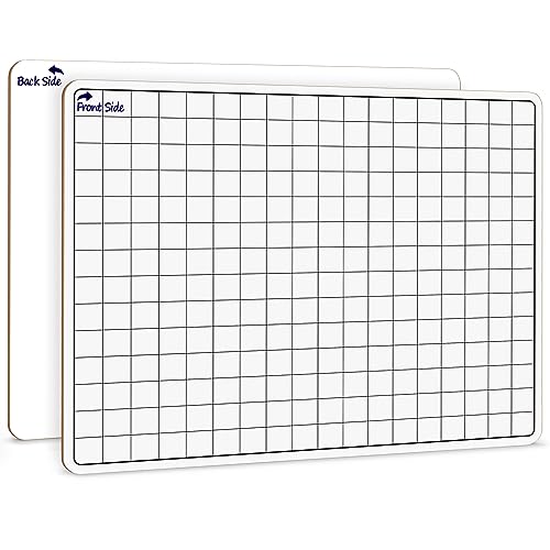 SCRIBBLEDO Großes, trocken abwischbares Rasterbrett, 27,9 x 35,6 cm, doppelseitig, 1,9 cm, Zellen, Zeichnen, Mathematik, Linien, Grafikkarten, Whiteboard für Zuhause, Schule, Klassenzimmer, Lehrer und von Scribbledo