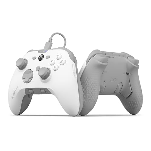 Scuf VALOR PRO Xbox-Performance-Controller mit Kabel – Anpassbare Rücken-Paddles, Sofort-Triggern, Hall-Effekt-Daumenstifte, Audio-Steuerungen, Xbox Series X|S, Xbox One – Weiß von Scuf