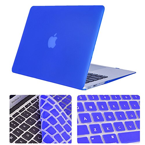 Se7enline harte Schutzhülle für Apple MacBook mit 33 cm und 38 cm Bildschirm, seidig-glänzende Hülle mit Tastaturabdeckung aus Silikon Blau dunkelblau Macbook Pro 13" with CD-Rom (A1278) von Se7enline