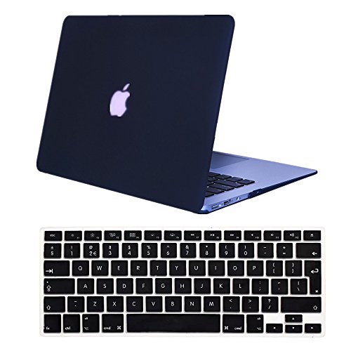 Se7enline harte Schutzhülle für Apple MacBook mit 33 cm und 38 cm Bildschirm, seidig-glänzende Hülle mit Tastaturabdeckung aus Silikon Frosted Black Macbook Pro 13" with CD-Rom (A1278) von Se7enline