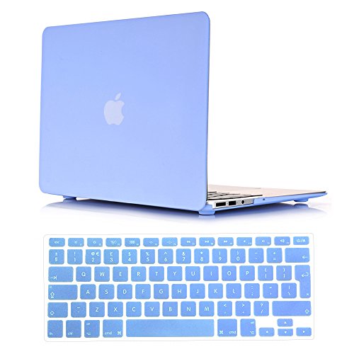 Se7enline harte Schutzhülle für Apple MacBook mit 33 cm und 38 cm Bildschirm, seidig-glänzende Hülle mit Tastaturabdeckung aus Silikon Serenity Blue Macbook Pro 15" NO CD-ROM (A1398) von Se7enline