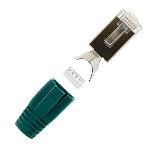 10x Netzwerkstecker Grün CAT 7 6A 5 RJ45 LAN Netzwerk Crimp Stecker Knickschutz von SeKi