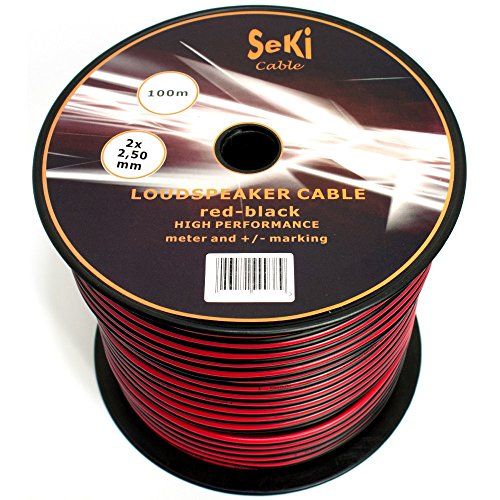 Lautsprecherkabel 2x2,50mm2 - 100m - rot-schwarz - CCA - Audiokabel - Boxenkabel Lautsprecherkabel 2x2,50mm2 - 100m - rot-schwarz - CCA - Audiokabel - Boxenkabel von SeKi