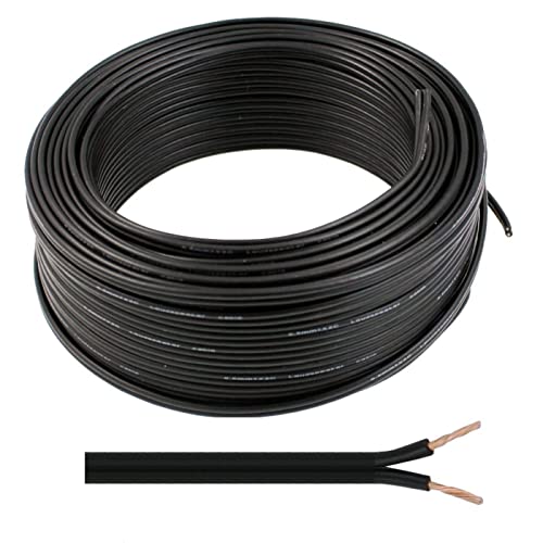 Lautsprecherkabel 50m - 2x0,5mm² - 100% CCA Kupfer ; Audiokabel - schwarz von SeKi