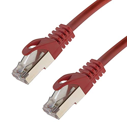 Netzwerkkabel S/FTP PIMF Cat. 7 0,25 Meter rot Patchkabel Gigabit Ethernet LAN DSL CAT7 Kabel von SeKi