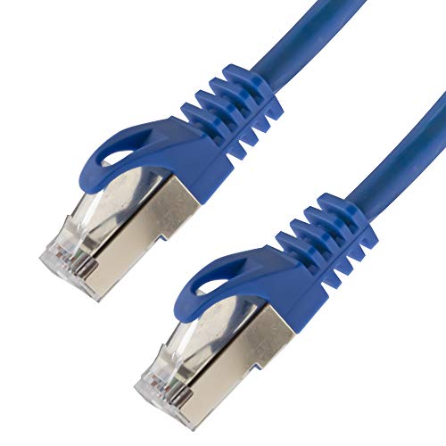 Netzwerkkabel S/FTP PIMF Cat. 7 0,50 Meter blau Patchkabel Gigabit Ethernet LAN DSL CAT7 Kabel von SeKi