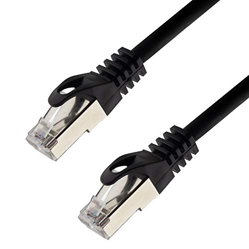 Netzwerkkabel S/FTP PIMF Cat. 7 1,50 Meter schwarz Patchkabel Gigabit Ethernet LAN DSL CAT7 Kabel von SeKi