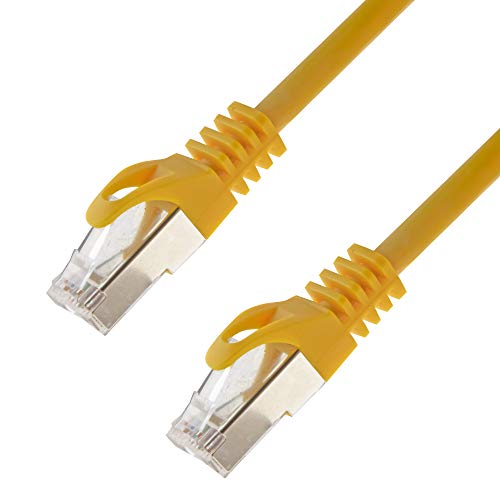 Netzwerkkabel S/FTP PIMF Cat. 7 5,00 Meter gelb Patchkabel Gigabit Ethernet LAN DSL CAT7 Kabel von SeKi