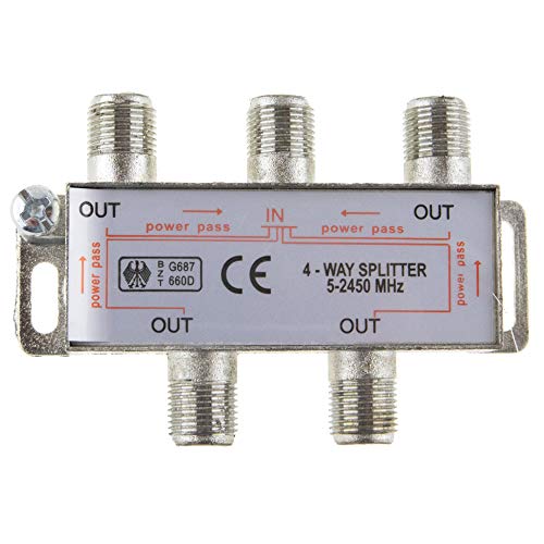 SAT & BK-Verteiler 4-fach Splitter 100dB geschirmt HD- und Unicable- tauchglich von SeKi