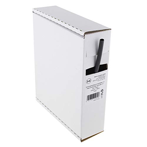 Schrumpfschlauch schwarz 3:1 mit Kleber, 4,8-1,6mm, 3,5 Meter - Spenderbox von SeKi